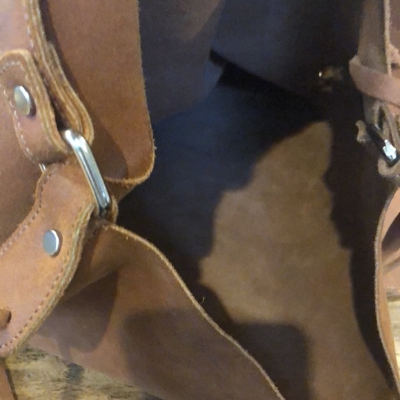 Gianni Notaro Big Slouchy Hobo Bag with Attached Pouch in Whisky Color Suede - Picture 11 of 16